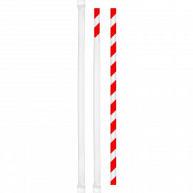 8.3" Wrapped Red/White Paper Straw