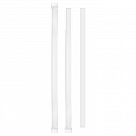 8.3" Wrapped Jumbo White Paper Straw