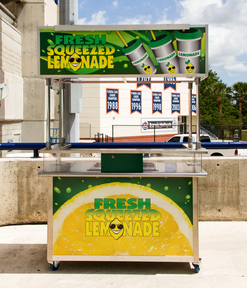 72" x 30" Fully Loaded Lemonade Cart