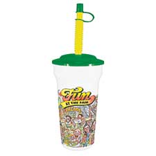 16oz Tall Fun at the Fair Cups with lids and straws