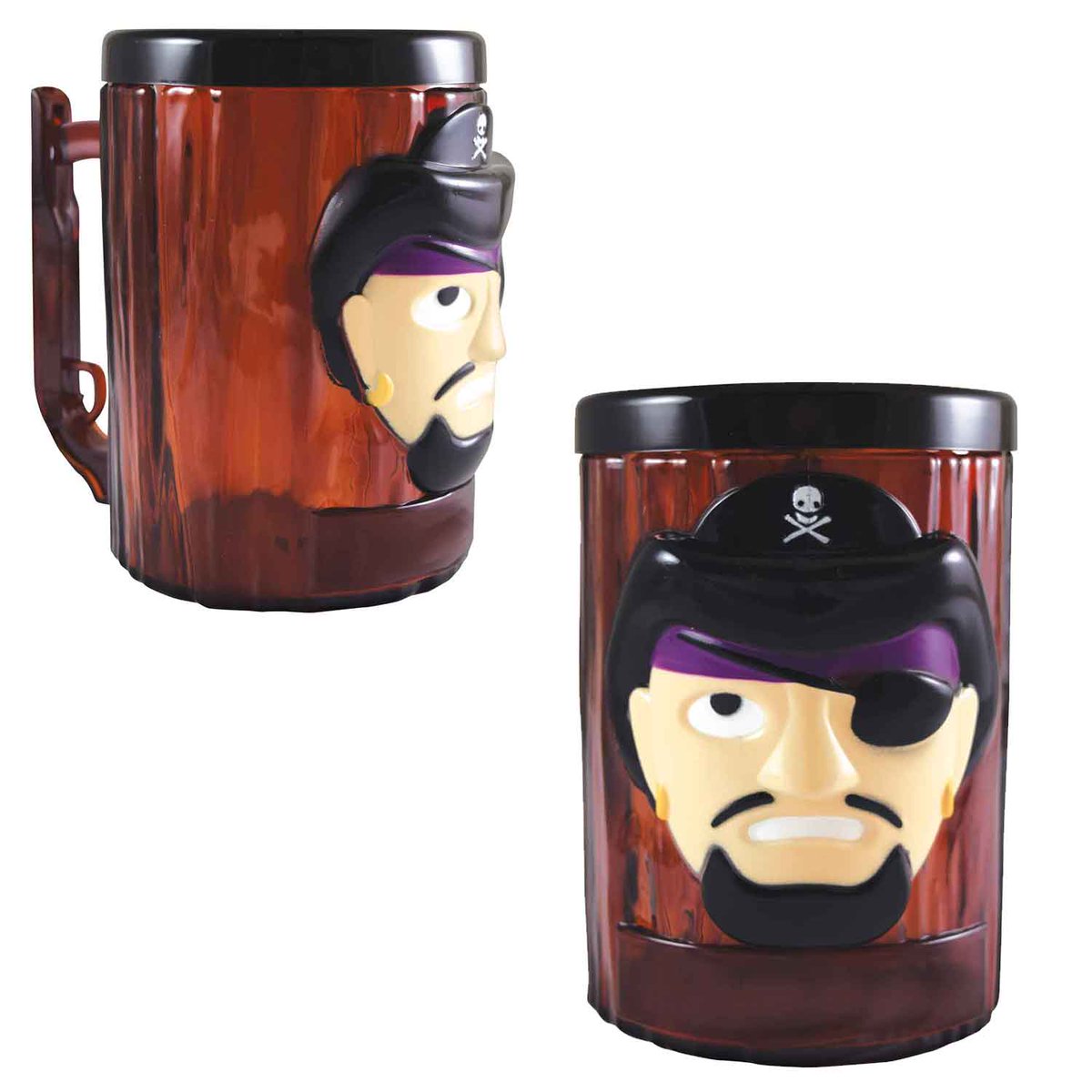 24oz Pirate Mug with Lid and Straw /  24 per case