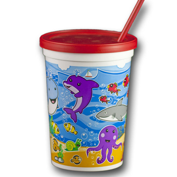 12oz Ocean Friend print plastic cup 250 per case