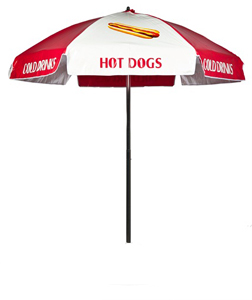 Hot Dog Umbrella red