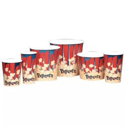 Red & Blue Popcorn cups and tubs (click to choose size)