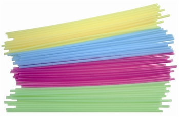 20" Neon Unwrapped straws 500/pack