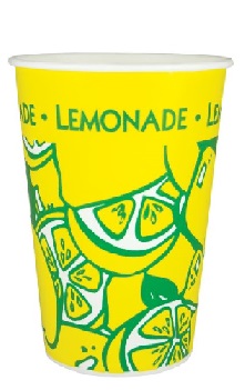 16 oz Tall plastic lemonade cup with lid & straw, 500 per case