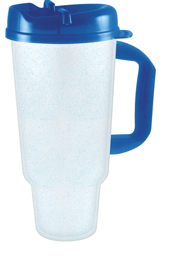 32OZ DOUBLE-WALL SOUVENIR CAR CUP W/LID, HANDLE, & STRAW 32/CS