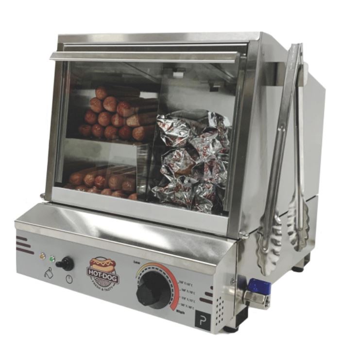 Paragon PRO-SERIES HOT DOG STEAMER WITH DROP DOWN GLASS DOOR