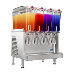 Simplicity Bubbler Premix Cold Beverage Dispenser. (4) 2.4 gallon bowls, agitator model.