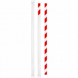 8.3" Wrapped Red/White Paper Straw