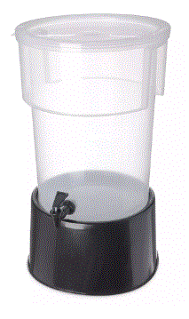 5-gal Round Beverage Server - Polypropylene, Translucent/Black