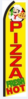 Fresh Hot Pizza Swooper Flag