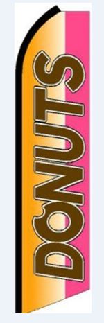 Donuts Swooper Flag - Brown/Pink