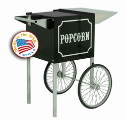 Small Black and Chrome Popcorn Cart