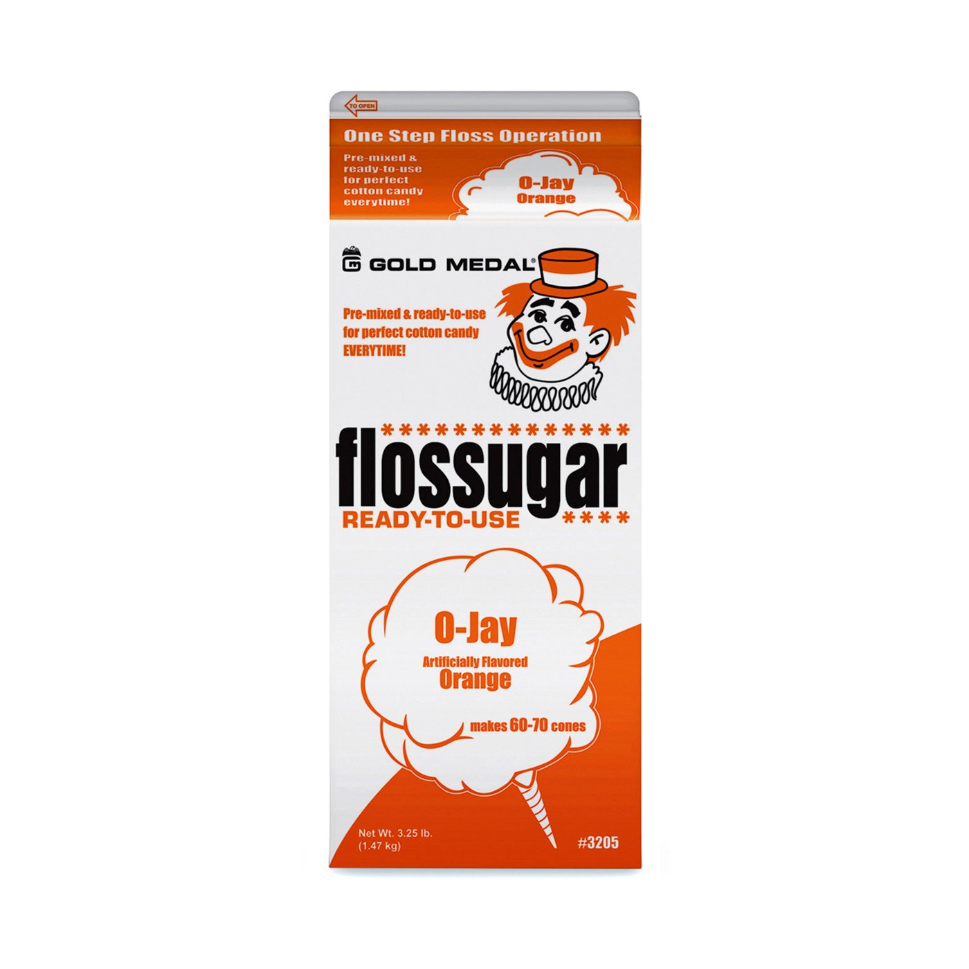 O-Jay (Orange) Cotton Candy Flossugar