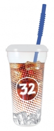 32oz Deco Plastic Soda Cups 300/case