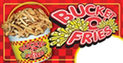 24"x12" Bucket O Fries Sign for A-Frame