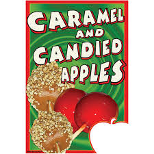 Window Cling Caramel / Candy Apple Design