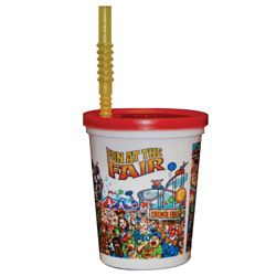16oz Squat or Tall Fun at the Fair 500/case w/ red lid