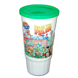 32oz Flip Top Fun at the Fair Cups assorted colors 100/case