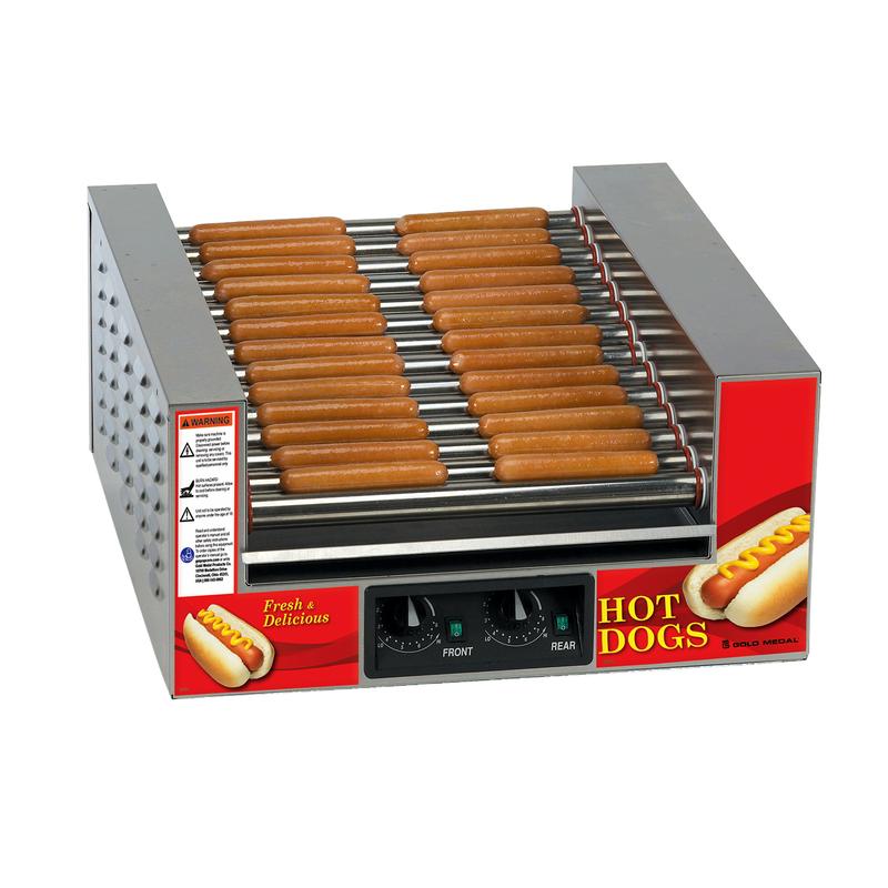 Gold Medal 8224 Stainless Steel Slanted Hot Diggity Hot Dog Grill