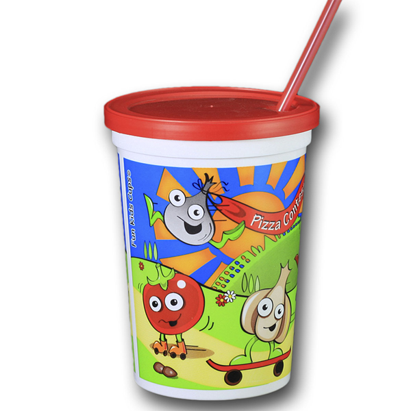 12oz Pizza Contest print plastic cup 250 per case
