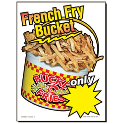 French Fry Bucket Static Cling