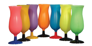 California Concessions Corp Beach City Wholesalers 15 oz Plastic Hurricane Souvenir Cup Assorted Solid Colors 144 Count