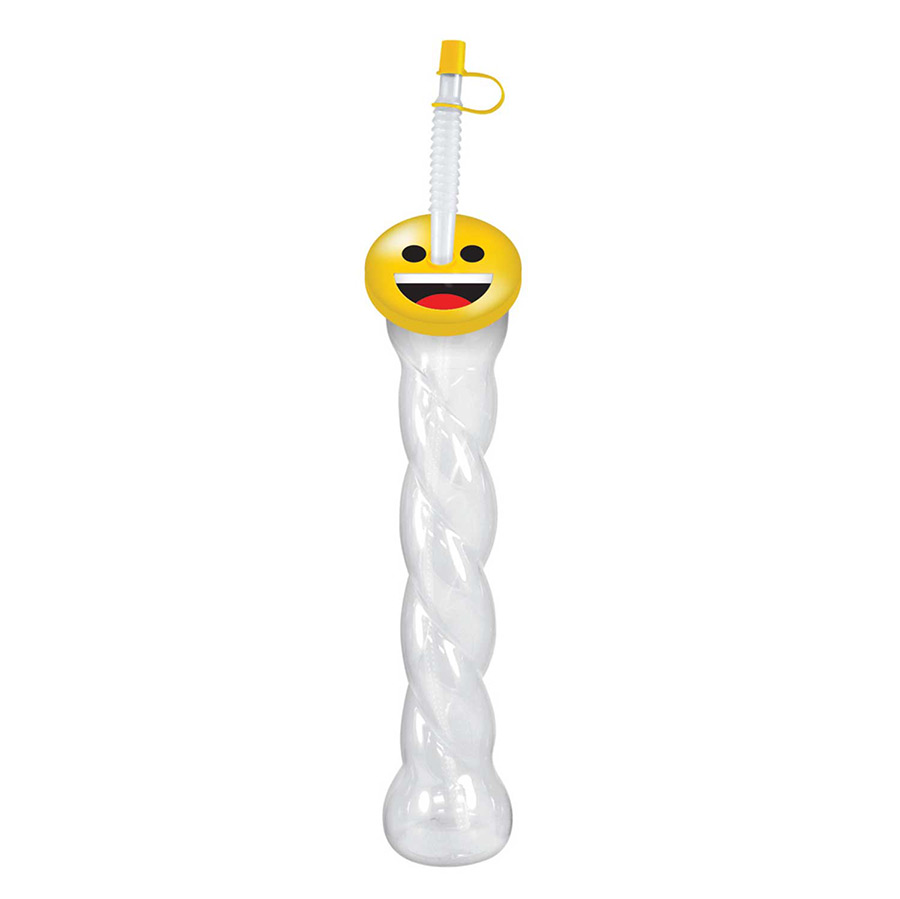 12oz Twisted Kiddie Yarder with Emoji Topper Lid and Straw